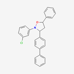 molecular formula C27H22ClNO B15213291 Isoxazolidine, 3-[1,1'-biphenyl]-4-yl-2-(3-chlorophenyl)-5-phenyl- CAS No. 629643-19-2