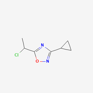 molecular formula C7H9ClN2O B1521330 5-(1-Chloroethyl)-3-cyclopropyl-1,2,4-oxadiazole CAS No. 1040329-60-9