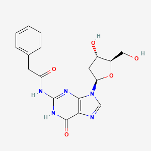 molecular formula C18H19N5O5 B15213306 N-(9-((2R,4S,5R)-4-Hydroxy-5-(hydroxymethyl)tetrahydrofuran-2-yl)-6-oxo-6,9-dihydro-1H-purin-2-yl)-2-phenylacetamide 