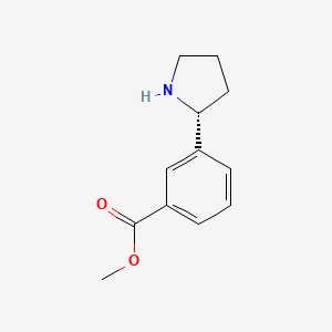 molecular formula C12H15NO2 B15213309 Methyl 3-((2R)pyrrolidin-2-yl)benzoate 