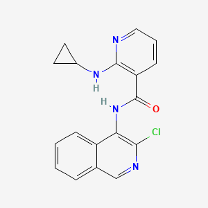 molecular formula C18H15ClN4O B15213359 N-(3-chloroisoquinolin-4-yl)-2-(cyclopropylamino)pyridine-3-carboxamide CAS No. 342899-40-5