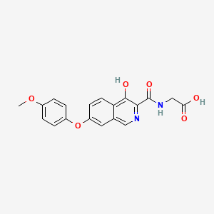 molecular formula C19H16N2O6 B15213386 Glycine, N-[[4-hydroxy-7-(4-methoxyphenoxy)-3-isoquinolinyl]carbonyl]- CAS No. 808118-62-9