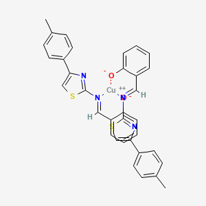 molecular formula C34H26CuN4O2S2 B15213405 Copper, bis[2-[[[4-(4-methylphenyl)-2-thiazolyl]imino]methyl]phenolato]- 