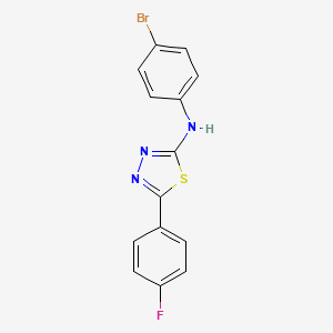 molecular formula C14H9BrFN3S B15213514 N-(4-bromophenyl)-5-(4-fluorophenyl)-1,3,4-thiadiazol-2-amine CAS No. 827580-60-9