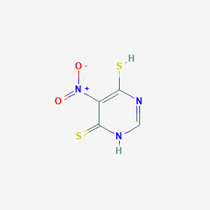 molecular formula C4H3N3O2S2 B15213520 5-Nitro-6-sulfanylpyrimidine-4(3H)-thione CAS No. 73768-71-5