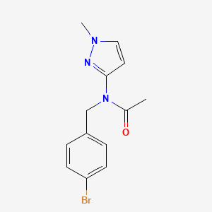 molecular formula C13H14BrN3O B15213527 N-[(4-Bromophenyl)methyl]-N-(1-methyl-1H-pyrazol-3-yl)acetamide CAS No. 62399-93-3