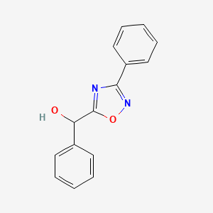 molecular formula C15H12N2O2 B1521354 Phenyl(3-phenyl-1,2,4-oxadiazol-5-yl)methanol CAS No. 93866-08-1