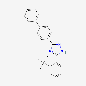 molecular formula C24H23N3 B15213610 3-([1,1'-Biphenyl]-4-yl)-5-(2-tert-butylphenyl)-1H-1,2,4-triazole CAS No. 672907-75-4