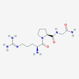 molecular formula C13H25N7O3 B15213646 Glycinamide, L-arginyl-L-prolyl- CAS No. 52699-98-6
