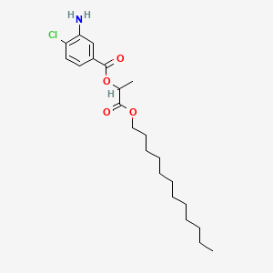 molecular formula C22H34ClNO4 B1521369 (1-dodecoxy-1-oxopropan-2-yl) 3-amino-4-chlorobenzoate CAS No. 63966-96-1