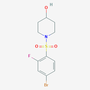 molecular formula C11H13BrFNO3S B1521371 1-((4-Bromo-2-fluorophenyl)sulfonyl)piperidin-4-ol CAS No. 1704082-63-2