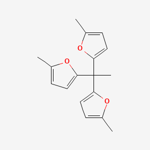 molecular formula C17H18O3 B15213737 Furan, 2,2',2''-ethylidynetris[5-methyl- CAS No. 59212-79-2