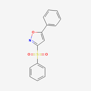 molecular formula C15H11NO3S B15213773 3-(Benzenesulfonyl)-5-phenyl-1,2-oxazole CAS No. 72309-53-6