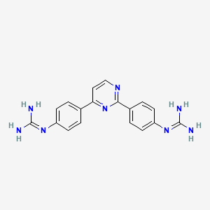 molecular formula C18H18N8 B15213787 Guanidine, N,N'''-(2,4-pyrimidinediyldi-4,1-phenylene)bis- CAS No. 648415-54-7