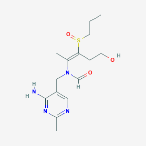 molecular formula C15H24N4O3S B15213825 N-((4-Amino-2-methyl-5-pyrimidinyl)methyl)-N-(4-hydroxy-1-methyl-2-(propylsulfinyl)-1-butenyl)formamide CAS No. 14684-64-1