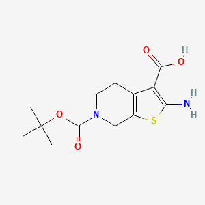 molecular formula C13H18N2O4S B1521394 2-Amino-6-(tert-butoxycarbonyl)-4,5,6,7-tetrahydrothieno[2,3-c]pyridine-3-carboxylic acid CAS No. 923010-68-8