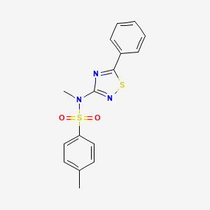 molecular formula C16H15N3O2S2 B15214058 N,4-Dimethyl-N-(5-phenyl-1,2,4-thiadiazol-3-YL)benzenesulfonamide CAS No. 89879-97-0