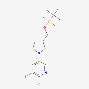 molecular formula C16H26ClIN2OSi B1521408 5-(3-((Tert-butyldimethylsilyloxy)methyl)-pyrrolidin-1-YL)-2-chloro-3-iodopyridine CAS No. 1203499-04-0