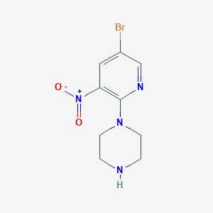 molecular formula C9H11BrN4O2 B1521409 1-(5-Bromo-3-nitropyridin-2-yl)piperazine CAS No. 1203499-08-4