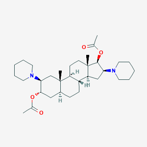molecular formula C₃₃H₅₄N₂O₄ B152141 2beta,16beta-Bis(piperidin-1-yl)-5alpha-androstane-3alpha,17beta-diyl diacetate CAS No. 13529-31-2