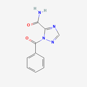 molecular formula C10H8N4O2 B15214211 1-Benzoyl-1H-1,2,4-triazole-5-carboxamide CAS No. 62735-21-1