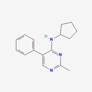 molecular formula C16H19N3 B15214245 n-Cyclopentyl-2-methyl-5-phenylpyrimidin-4-amine CAS No. 917896-08-3