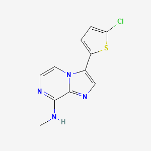 molecular formula C11H9ClN4S B15214255 3-(5-Chlorothiophen-2-yl)-N-methylimidazo[1,2-a]pyrazin-8-amine CAS No. 825630-62-4