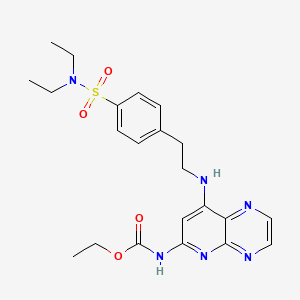 molecular formula C22H28N6O4S B15214281 ethyl N-[8-[2-[4-(diethylsulfamoyl)phenyl]ethylamino]pyrido[2,3-b]pyrazin-6-yl]carbamate CAS No. 21395-46-0