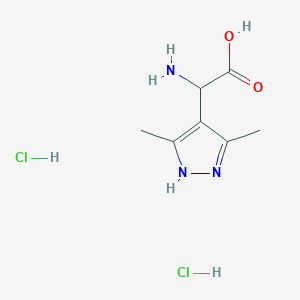 molecular formula C7H13Cl2N3O2 B1521429 Amino-(3,5-dimethyl-1h-pyrazol-4-yl)-acetic acid dihydrochloride CAS No. 154108-87-9