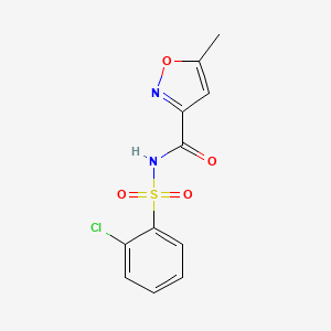 molecular formula C11H9ClN2O4S B15214329 N-(2-Chlorobenzene-1-sulfonyl)-5-methyl-1,2-oxazole-3-carboxamide CAS No. 139443-20-2