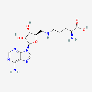 molecular formula C15H23N7O5 B15214367 (S)-2-Amino-5-((((2R,3S,4R,5R)-5-(6-amino-9H-purin-9-yl)-3,4-dihydroxytetrahydrofuran-2-yl)methyl)amino)pentanoic acid 