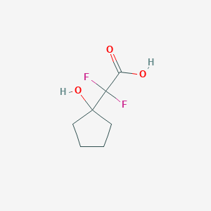 molecular formula C7H10F2O3 B1521446 2,2-Difluoro-2-(1-hydroxycyclopentyl)acetic acid CAS No. 681240-10-8