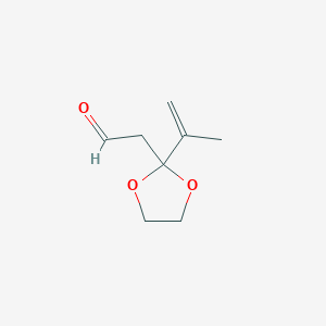 molecular formula C8H12O3 B152145 2-(2-Prop-1-en-2-yl-1,3-dioxolan-2-yl)acetaldehyde CAS No. 139436-48-9