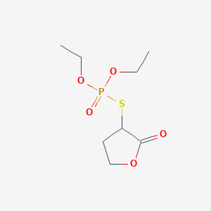 molecular formula C8H15O5PS B15214545 Phosphorothioic acid, O,O-diethyl S-(tetrahydro-2-oxo-3-furanyl) ester CAS No. 3874-64-4