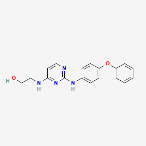 molecular formula C18H18N4O2 B15214555 Ethanol, 2-[[2-[(4-phenoxyphenyl)amino]-4-pyrimidinyl]amino]- CAS No. 671225-38-0