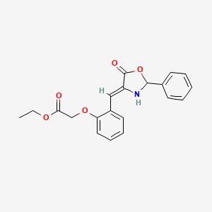 molecular formula C20H19NO5 B15214626 Ethyl 2-(2-((5-oxo-2-phenyloxazolidin-4-ylidene)methyl)phenoxy)acetate CAS No. 6629-76-1