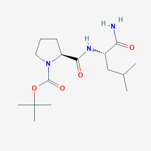 molecular formula C16H29N3O4 B15214645 (S)-tert-Butyl 2-(((S)-1-amino-4-methyl-1-oxopentan-2-yl)carbamoyl)pyrrolidine-1-carboxylate 