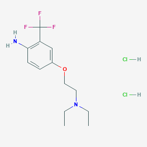 molecular formula C13H21Cl2F3N2O B1521467 N-{2-[4-Amino-3-(trifluoromethyl)phenoxy]ethyl}-N,N-diethylamine dihydrochloride CAS No. 1185297-54-4