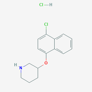 molecular formula C15H17Cl2NO B1521468 3-[(4-氯-1-萘基)氧基]哌啶盐酸盐 CAS No. 946714-56-3