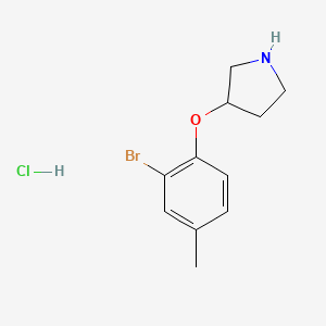 molecular formula C11H15BrClNO B1521469 3-(2-Bromo-4-methylphenoxy)pyrrolidine hydrochloride CAS No. 1185298-07-0