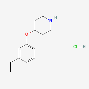 molecular formula C13H20ClNO B1521470 3-Ethylphenyl 4-piperidinyl ether hydrochloride CAS No. 1185303-10-9