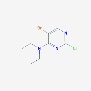 molecular formula C8H11BrClN3 B15214701 5-Bromo-2-chloro-N,N-diethylpyrimidin-4-amine CAS No. 57054-88-3