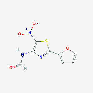 molecular formula C8H5N3O4S B15214736 N-[2-(Furan-2-yl)-5-nitro-1,3-thiazol-4-yl]formamide CAS No. 70740-94-2