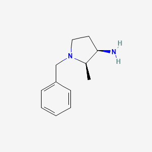 molecular formula C12H18N2 B15214749 CIS-1-Benzyl-2-methyl-3-aminopyrrolidine 