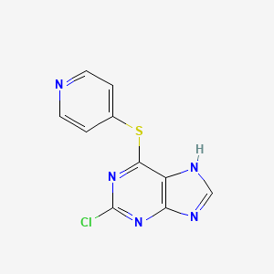 molecular formula C10H6ClN5S B15214766 2-chloro-6-pyridin-4-ylsulfanyl-7H-purine CAS No. 646510-53-4