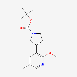 molecular formula C16H24N2O3 B1521478 tert-Butyl 3-(2-methoxy-5-methylpyridin-3-yl)pyrrolidine-1-carboxylate CAS No. 1228665-86-8