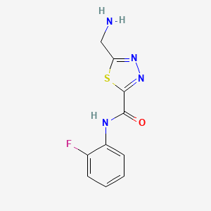 molecular formula C10H9FN4OS B1521481 5-(aminomethyl)-N-(2-fluorophenyl)-1,3,4-thiadiazole-2-carboxamide CAS No. 1217862-37-7