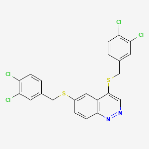 molecular formula C22H14Cl4N2S2 B15214814 4,6-Bis((3,4-dichlorobenzyl)thio)cinnoline CAS No. 6957-44-4