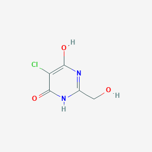 molecular formula C5H5ClN2O3 B15214830 5-Chloro-6-hydroxy-2-(hydroxymethyl)pyrimidin-4(3h)-one CAS No. 1197-32-6
