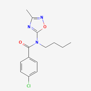 molecular formula C14H16ClN3O2 B15214926 N-Butyl-4-chloro-N-(3-methyl-1,2,4-oxadiazol-5-yl)benzamide CAS No. 62347-75-5